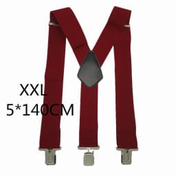 Large Strong Clips on Men Suspenders Unisex Braces 50mm Wide 5 Solid Color High Elastic Adjustable Suspender Belt for Heavy Work