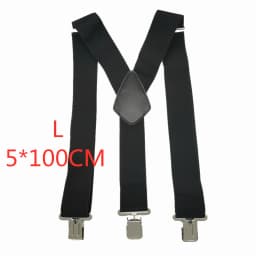 Large Strong Clips on Men Suspenders Unisex Braces 50mm Wide 5 Solid Color High Elastic Adjustable Suspender Belt for Heavy Work