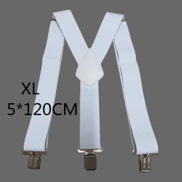 Large Strong Clips on Men Suspenders Unisex Braces 50mm Wide 5 Solid Color High Elastic Adjustable Suspender Belt for Heavy Work