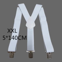 Large Strong Clips on Men Suspenders Unisex Braces 50mm Wide 5 Solid Color High Elastic Adjustable Suspender Belt for Heavy Work