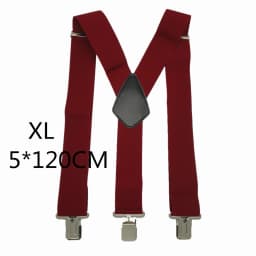 Large Strong Clips on Men Suspenders Unisex Braces 50mm Wide 5 Solid Color High Elastic Adjustable Suspender Belt for Heavy Work