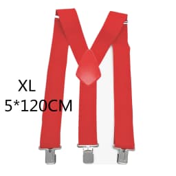 Large Strong Clips on Men Suspenders Unisex Braces 50mm Wide 5 Solid Color High Elastic Adjustable Suspender Belt for Heavy Work