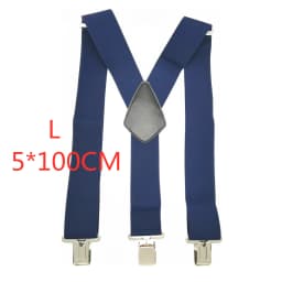 Large Strong Clips on Men Suspenders Unisex Braces 50mm Wide 5 Solid Color High Elastic Adjustable Suspender Belt for Heavy Work