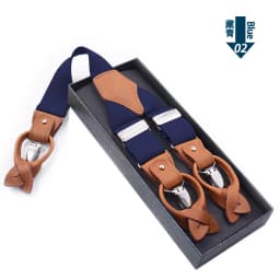 Leather Suspender Men Suspenders giarrettiere Male Casual suspensorio button-end Trousers Strap Father/Husband's Gifts NBD9123