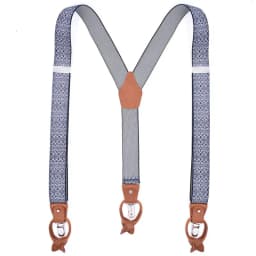 Leather Suspender Men Suspenders giarrettiere Male Casual suspensorio button-end Trousers Strap Father/Husband's Gifts NBD9123