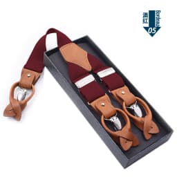 Leather Suspender Men Suspenders giarrettiere Male Casual suspensorio button-end Trousers Strap Father/Husband's Gifts NBD9123