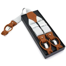 Leather Suspender Men Suspenders giarrettiere Male Casual suspensorio button-end Trousers Strap Father/Husband's Gifts NBD9123