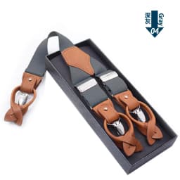 Leather Suspender Men Suspenders giarrettiere Male Casual suspensorio button-end Trousers Strap Father/Husband's Gifts NBD9123