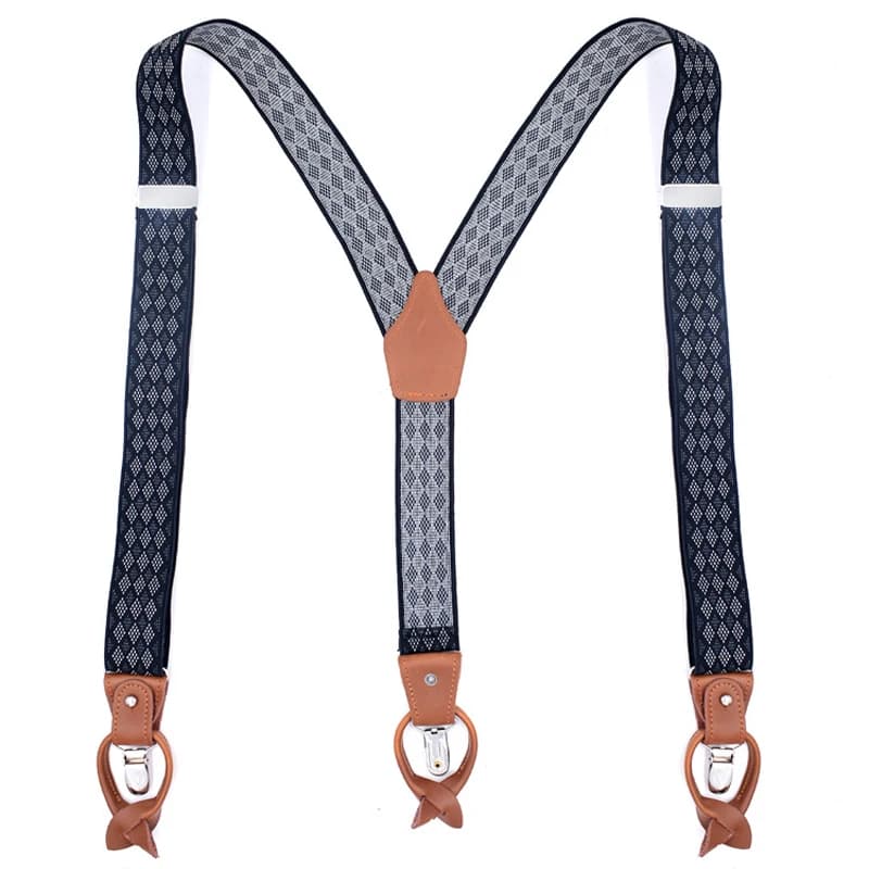 Leather Suspender Men Suspenders giarrettiere Male Casual suspensorio button-end Trousers Strap Father/Husband's Gifts NBD9123