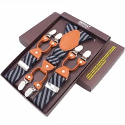 New Men's Braces Fashion Leather Suspenders 6 Cclips Suspensorios Adjustable Belt Strap High Quality Tirantes 3.5*120cm