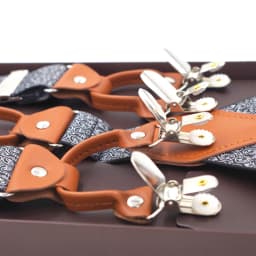New Men's Braces Fashion Leather Suspenders 6 Cclips Suspensorios Adjustable Belt Strap High Quality Tirantes 3.5*120cm
