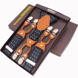 New Men's Braces Fashion Leather Suspenders 6 Cclips Suspensorios Adjustable Belt Strap High Quality Tirantes 3.5*120cm