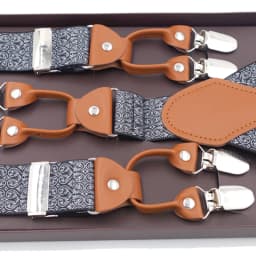 New Men's Braces Fashion Leather Suspenders 6 Cclips Suspensorios Adjustable Belt Strap High Quality Tirantes 3.5*120cm