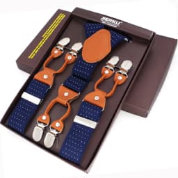 New Men's Braces Fashion Leather Suspenders 6 Cclips Suspensorios Adjustable Belt Strap High Quality Tirantes 3.5*120cm