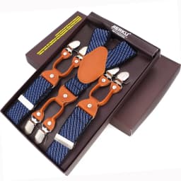 New Men's Braces Fashion Leather Suspenders 6 Cclips Suspensorios Adjustable Belt Strap High Quality Tirantes 3.5*120cm