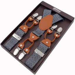New Men's Braces Fashion Leather Suspenders 6 Cclips Suspensorios Adjustable Belt Strap High Quality Tirantes 3.5*120cm