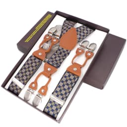 New Men's Braces Fashion Leather Suspenders 6 Cclips Suspensorios Adjustable Belt Strap High Quality Tirantes 3.5*120cm