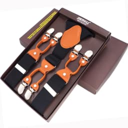 New Men's Braces Fashion Leather Suspenders 6 Cclips Suspensorios Adjustable Belt Strap High Quality Tirantes 3.5*120cm
