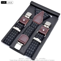 Men's Suspenders Fashion Leather Suspender Men Casual Suspensorios Trousers Strap 3.5*120cm Gift For Dad High Quality Tirantes