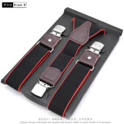 Men's Suspenders Fashion Leather Suspender Men Casual Suspensorios Trousers Strap 3.5*120cm Gift For Dad High Quality Tirantes