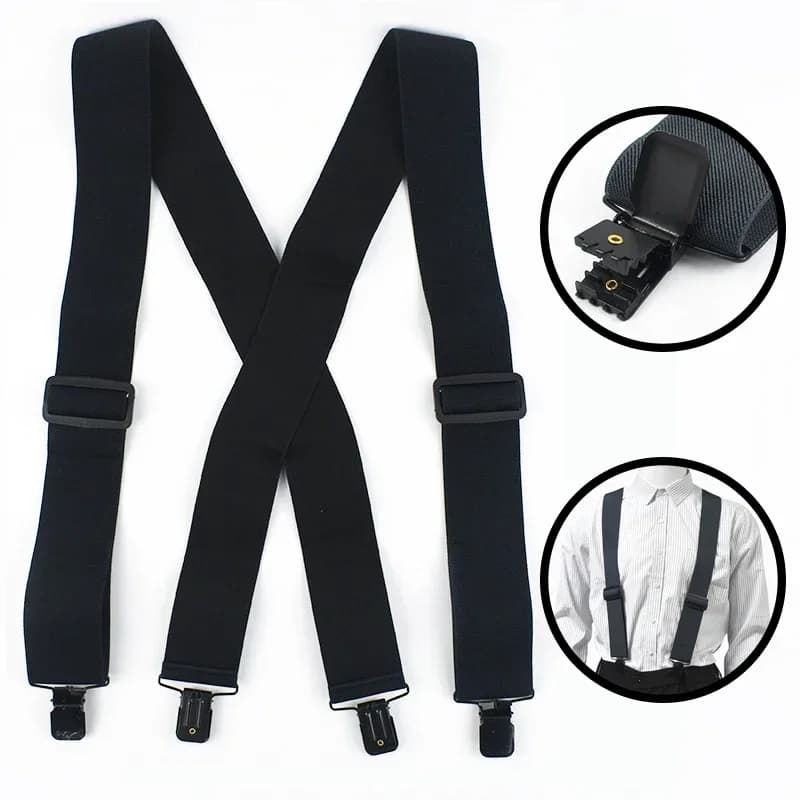 5*120cm Fashion Adults Men's Suspenders X-type 4 Clips Braces Wide Adjust Elastic Strap Harness Man Male Jockstrap for Pants