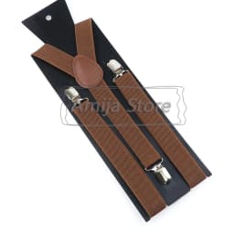 Colorful Elastic Leather Suspenders Men Kid Boys Straps Unsex Clip-on Buckle Wedding Adjustable Suspension For Shirt Accessories