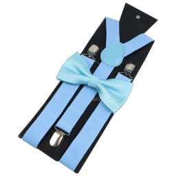 Elastic Leather Suspenders Bowtie Set Braces Men Women Brown Adjustable Braces Straps For Wedding Y-Back Shirt Accessories