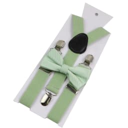 Elastic Leather Suspenders Bowtie Set Braces Men Women Brown Adjustable Braces Straps For Wedding Y-Back Shirt Accessories