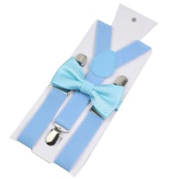 Elastic Leather Suspenders Bowtie Set Braces Men Women Brown Adjustable Braces Straps For Wedding Y-Back Shirt Accessories