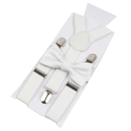 Elastic Leather Suspenders Bowtie Set Braces Men Women Brown Adjustable Braces Straps For Wedding Y-Back Shirt Accessories