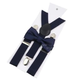 Elastic Leather Suspenders Bowtie Set Braces Men Women Brown Adjustable Braces Straps For Wedding Y-Back Shirt Accessories