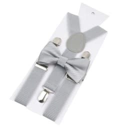 Elastic Leather Suspenders Bowtie Set Braces Men Women Brown Adjustable Braces Straps For Wedding Y-Back Shirt Accessories