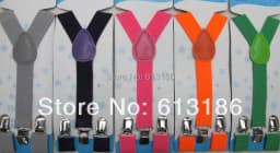 2021 New Fashion Black Plain Color Children /Kids Adjustable Clip-on Y-back Suspenders Braces For Boy and Girls For 1-8 Years