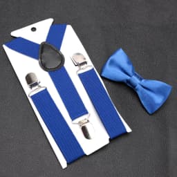 Kids Suspenders for Pants Bowtie Set Matching Tuxedo Suit Boy Girl Childs Black Adjustable Y-Back Brace Belt Wedding Accessories