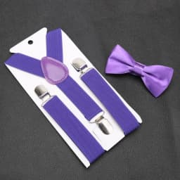 Kids Suspenders for Pants Bowtie Set Matching Tuxedo Suit Boy Girl Childs Black Adjustable Y-Back Brace Belt Wedding Accessories
