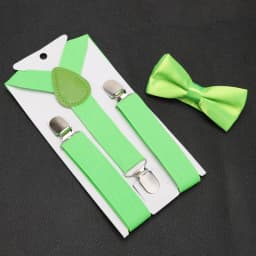 Kids Suspenders for Pants Bowtie Set Matching Tuxedo Suit Boy Girl Childs Black Adjustable Y-Back Brace Belt Wedding Accessories