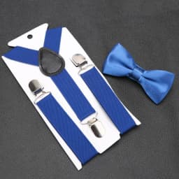 Kids Suspenders for Pants Bowtie Set Matching Tuxedo Suit Boy Girl Childs Black Adjustable Y-Back Brace Belt Wedding Accessories