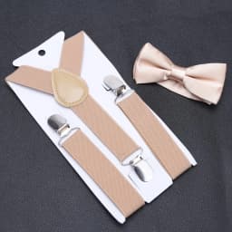 Kids Suspenders for Pants Bowtie Set Matching Tuxedo Suit Boy Girl Childs Black Adjustable Y-Back Brace Belt Wedding Accessories
