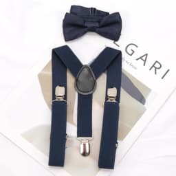 Kids Suspenders for Pants Bowtie Set Matching Tuxedo Suit Boy Girl Childs Black Adjustable Y-Back Brace Belt Wedding Accessories
