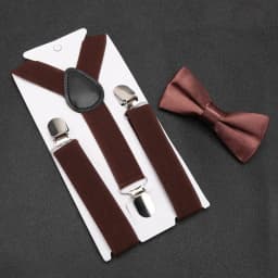 Kids Suspenders for Pants Bowtie Set Matching Tuxedo Suit Boy Girl Childs Black Adjustable Y-Back Brace Belt Wedding Accessories