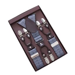 Vintage Paisley Suspenders for Men Groom Groomsmen Wedding Party Y-Back 6 Metal Clips Tuxedo Trouser Braces Father Husband Gifts