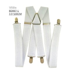 Bright White Rib Color Suspenders for Men Women New Arrival 3.5 Width X Back Adult Suspender