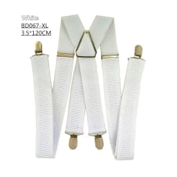 Bright White Rib Color Suspenders for Men Women New Arrival 3.5 Width X Back Adult Suspender