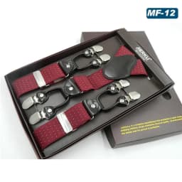 New Fashion Suspenders Luxury Braces 6 Clips Leather Suspender Belt Straps European Size Male Style Gift For Father/Husband