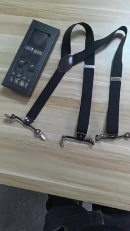 New Fashion Suspenders Luxury Braces 6 Clips Leather Suspender Belt Straps European Size Male Style Gift For Father/Husband