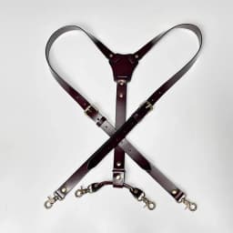 2*125cm Vintage Genuine Leather Man Suspenders 4-Hook Y-Back Adjustable Suspenders GUCUANNVIC Suspenders Pants Women Braces