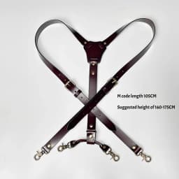 2*125cm Vintage Genuine Leather Man Suspenders 4-Hook Y-Back Adjustable Suspenders GUCUANNVIC Suspenders Pants Women Braces