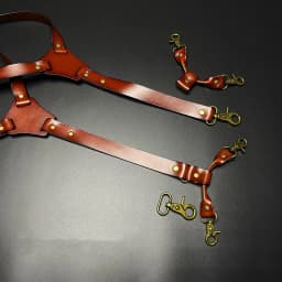 2*125cm Vintage Genuine Leather Man Suspenders 4-Hook Y-Back Adjustable Suspenders GUCUANNVIC Suspenders Pants Women Braces