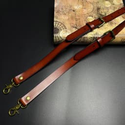 2*125cm Vintage Genuine Leather Man Suspenders 4-Hook Y-Back Adjustable Suspenders GUCUANNVIC Suspenders Pants Women Braces