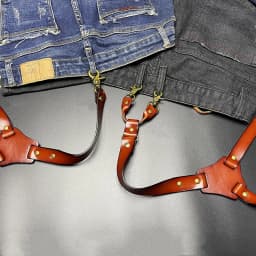 2*125cm Vintage Genuine Leather Man Suspenders 4-Hook Y-Back Adjustable Suspenders GUCUANNVIC Suspenders Pants Women Braces